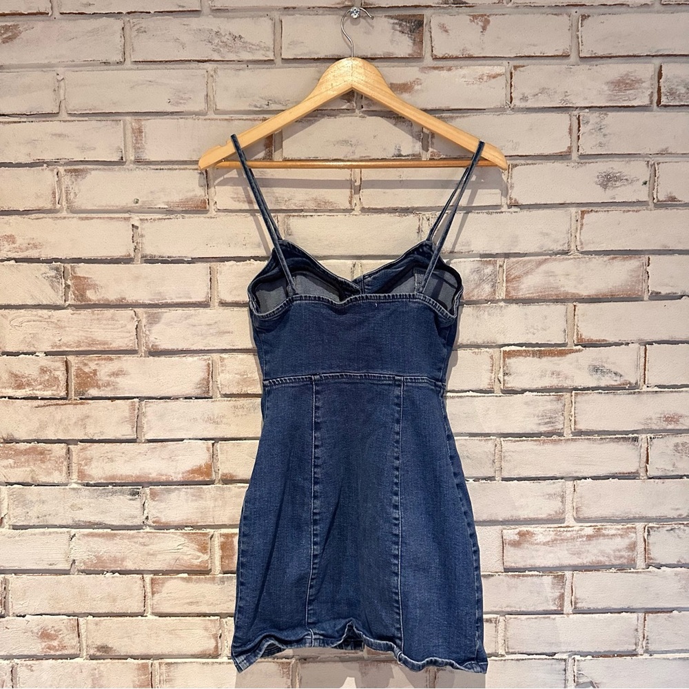Zara Denim Button-Front Mini Dress - Picture 3 of 4